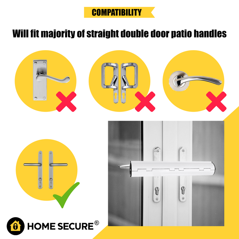 Home Secure™ Patio Door Security Lock For French Double Doors