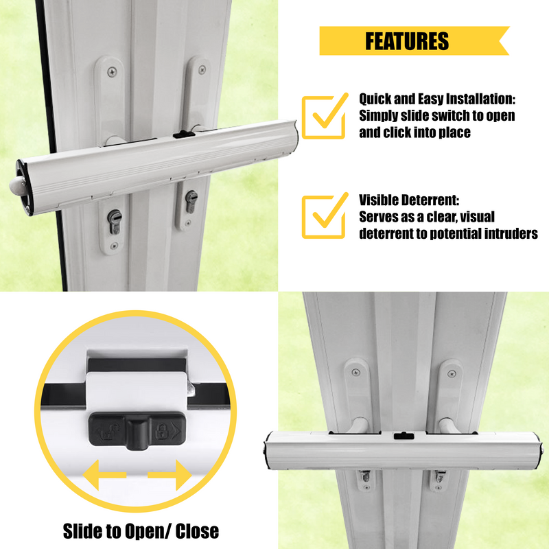 Home Secure™ Patio Door Security Lock For French Double Doors